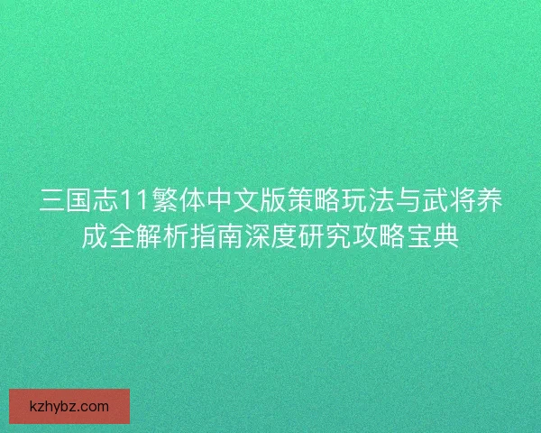 三国志11繁体中文版策略玩法与武将养成全解析指南深度研究攻略宝典